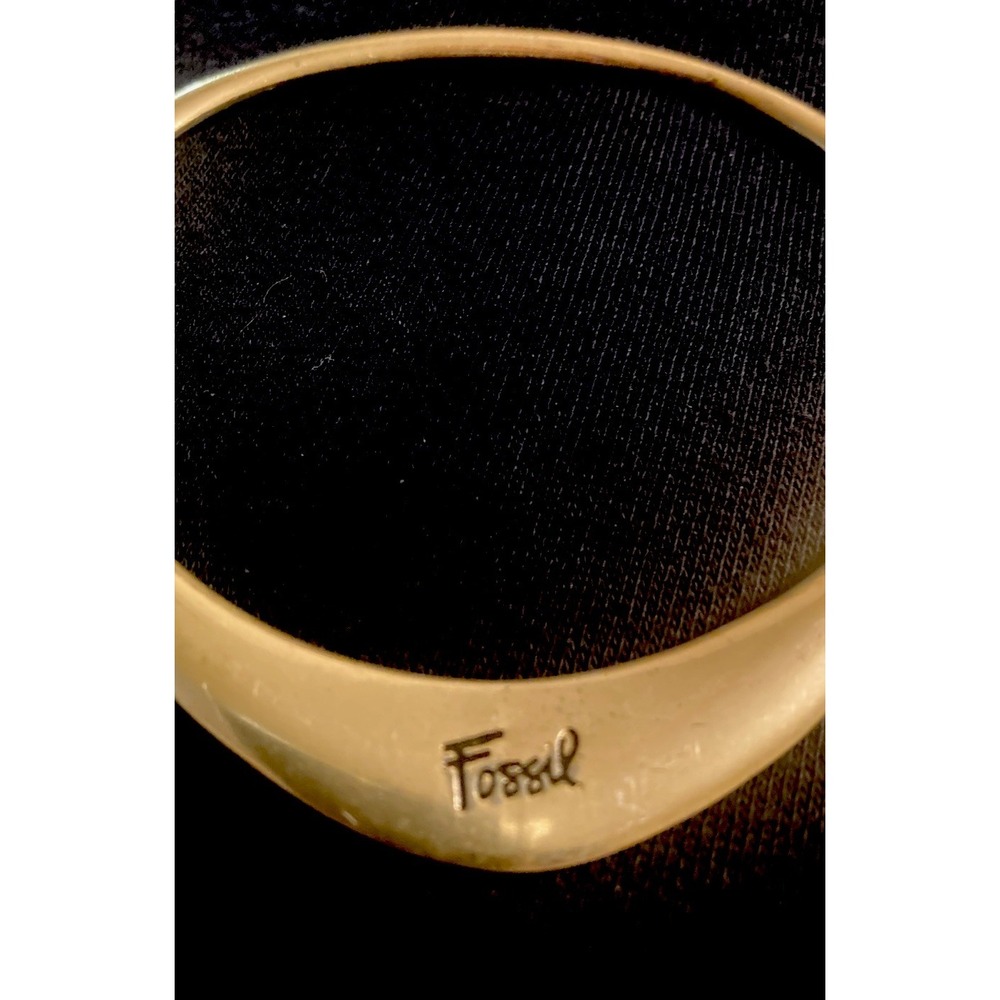 Vintage Fossil Brand Gold Tone Bangle Bracelet Jewelry Excellent Condition! - Picture 3 of 5
